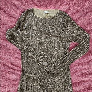 Free People Gold Sequin Top